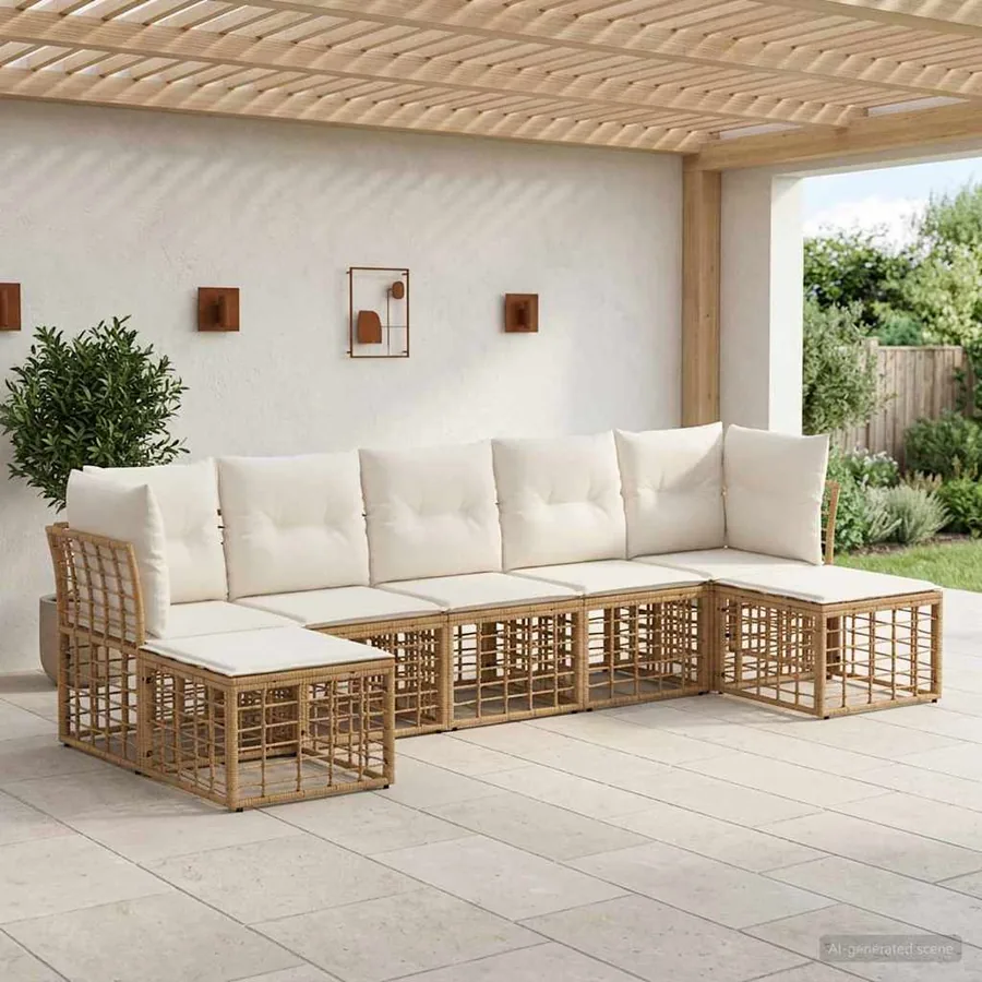 Ensemble de canapés d'extérieur Naturel Polyester