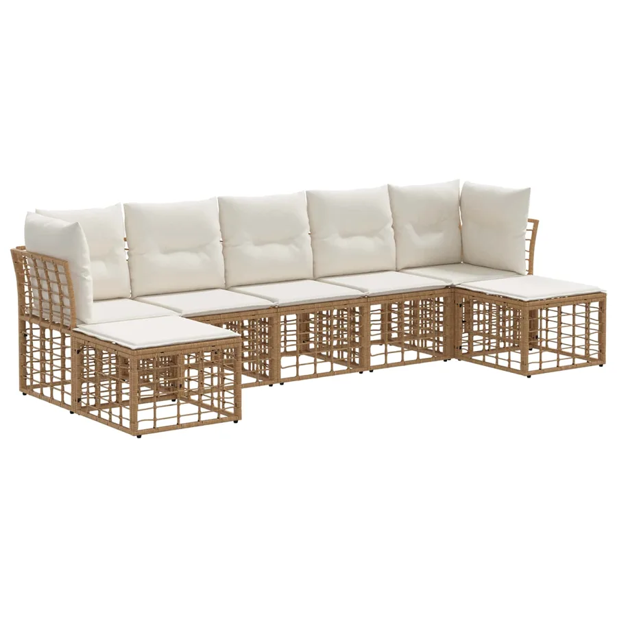 Ensemble de canapés d'extérieur Naturel Polyester - 2