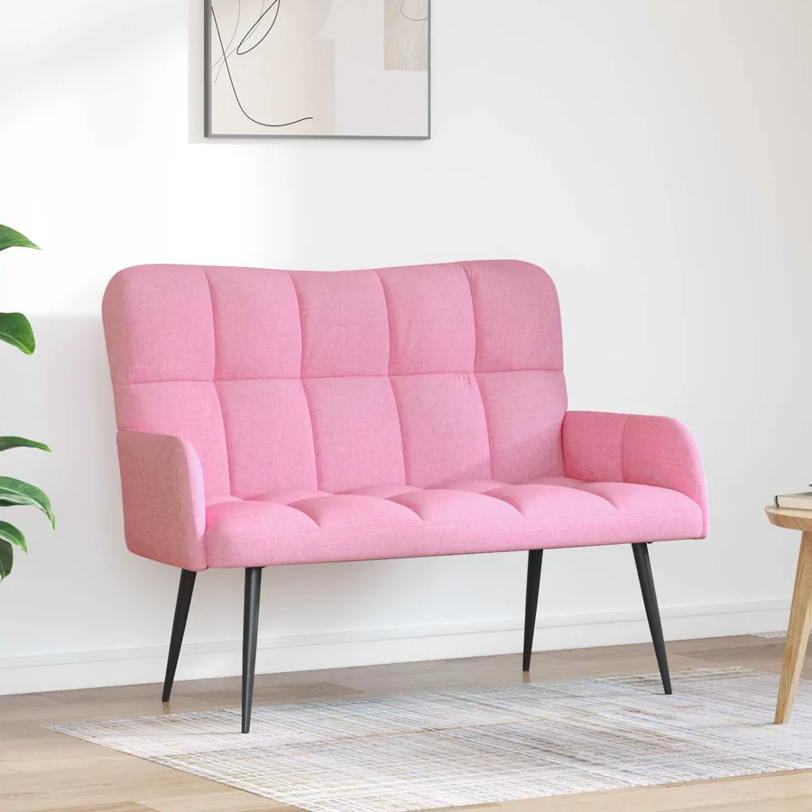 Sofa 2 places Rose 115 x 61 x 87 cm Tissu