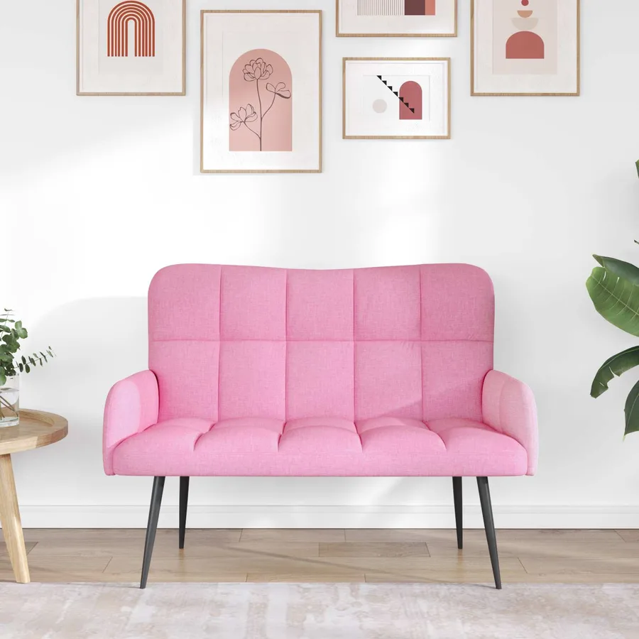 Sofa 2 places Rose 115 x 61 x 87 cm Tissu - 3
