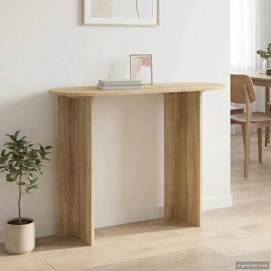 Table console Chêne Sonoma 100 x 39,5 x 75 cm Bois d'ingénierie - 4