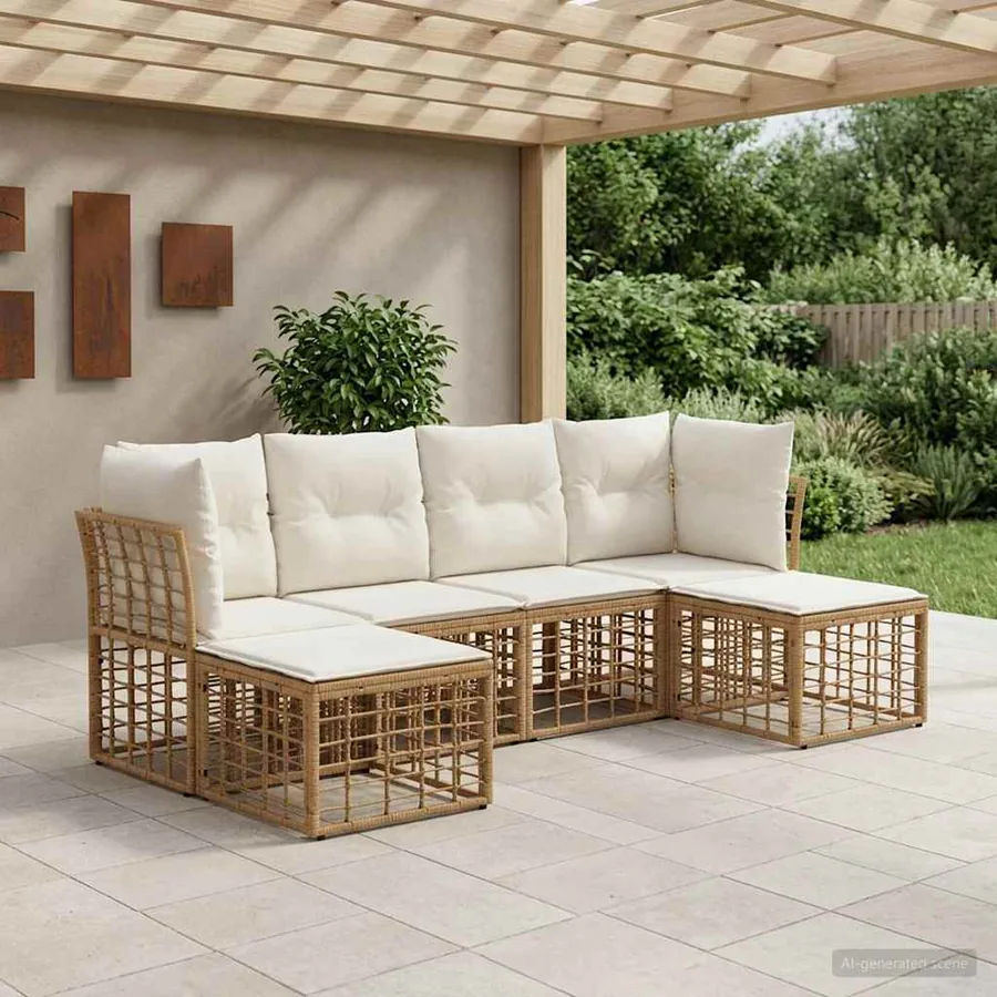 Ensemble de canapés d'extérieur Naturel Polyester