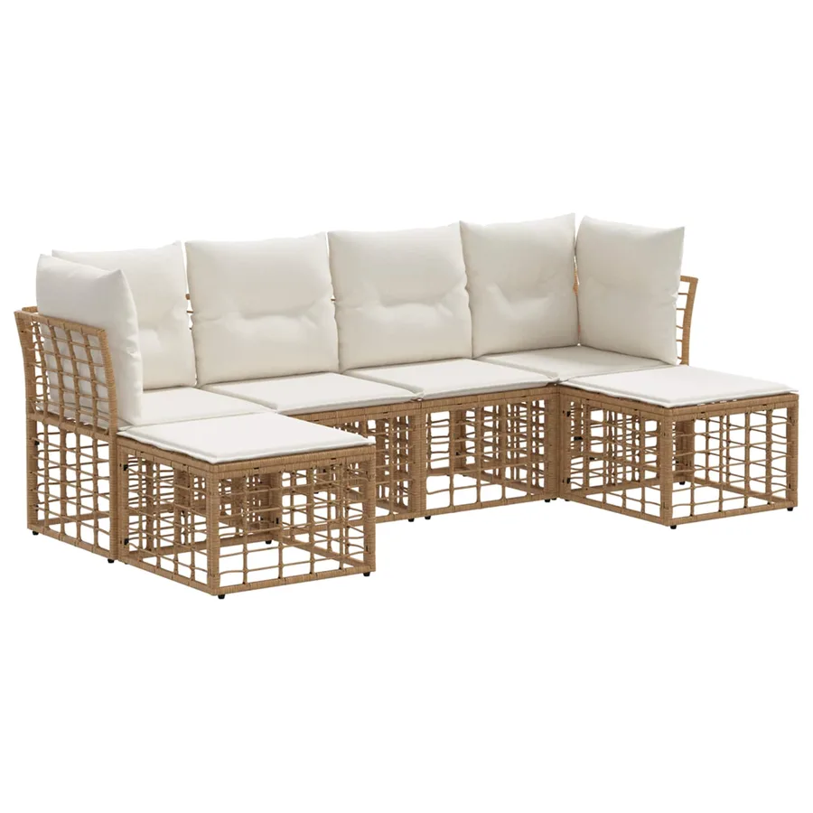 Ensemble de canapés d'extérieur Naturel Polyester - 2