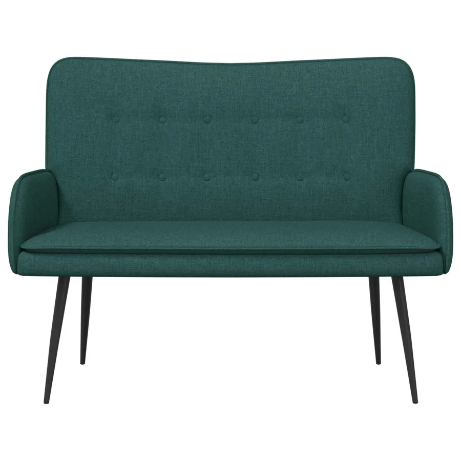 Sofa 2 places Vert foncé 115 x 61 x 87 cm Tissu - 4