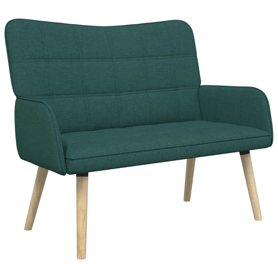 Sofa 2 places Vert foncé 115 x 61 x 87 cm Tissu - 2
