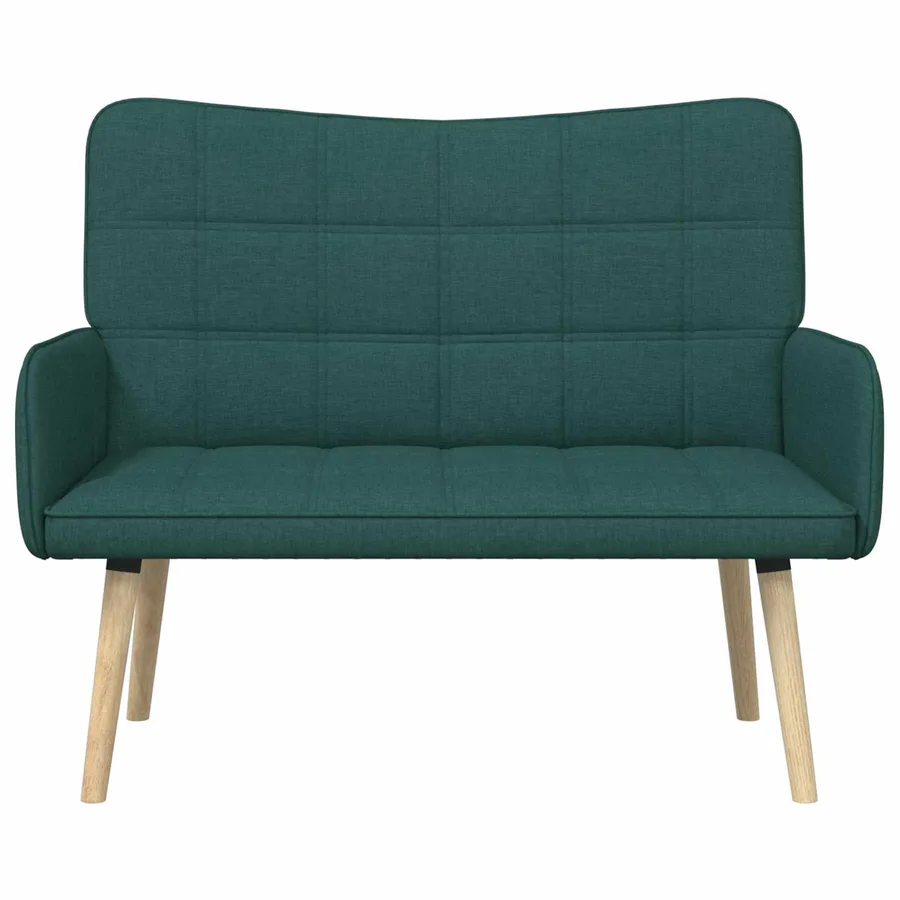 Sofa 2 places Vert foncé 115 x 61 x 87 cm Tissu - 4