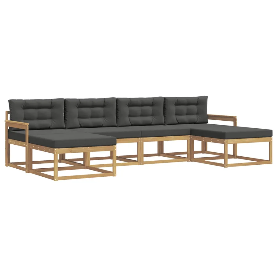 Ensemble de canapés d'extérieur 6 pc Blanc et anthracite - 2