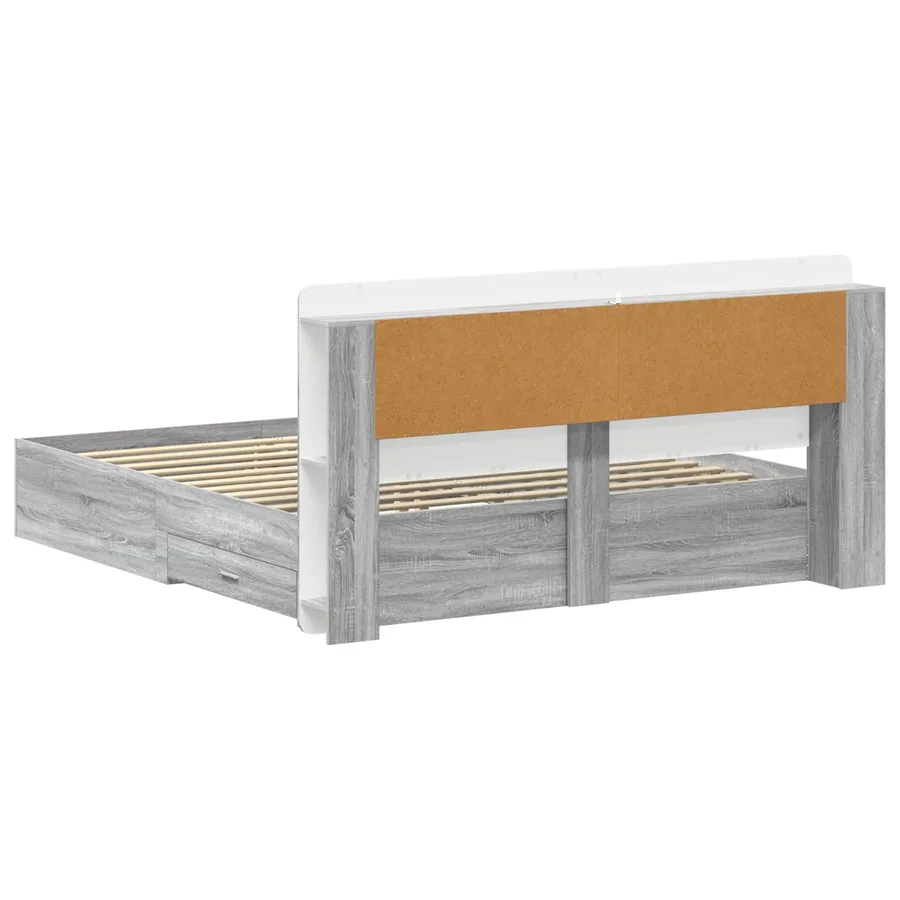 Cadre de lit avec rangement Sonoma gris 200 x 200 cm - 5