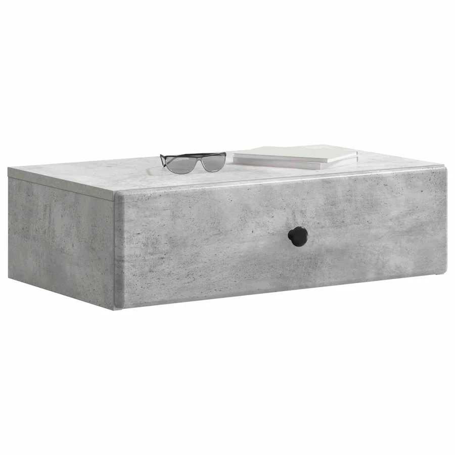 Table d'appoint murale Gris béton 59 x 34,5 x 17 cm - 3