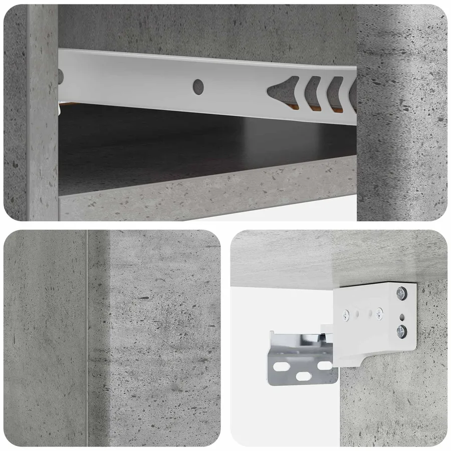 Table d'appoint murale Gris béton 59 x 34,5 x 17 cm - 8