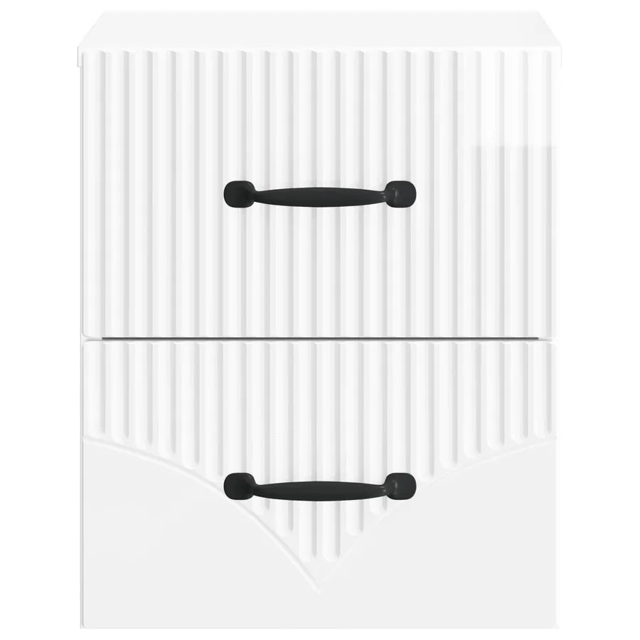 Cabinet de chevet mural 2 pcs Blanc brillant 34,5 x 33 x 40 cm - 7