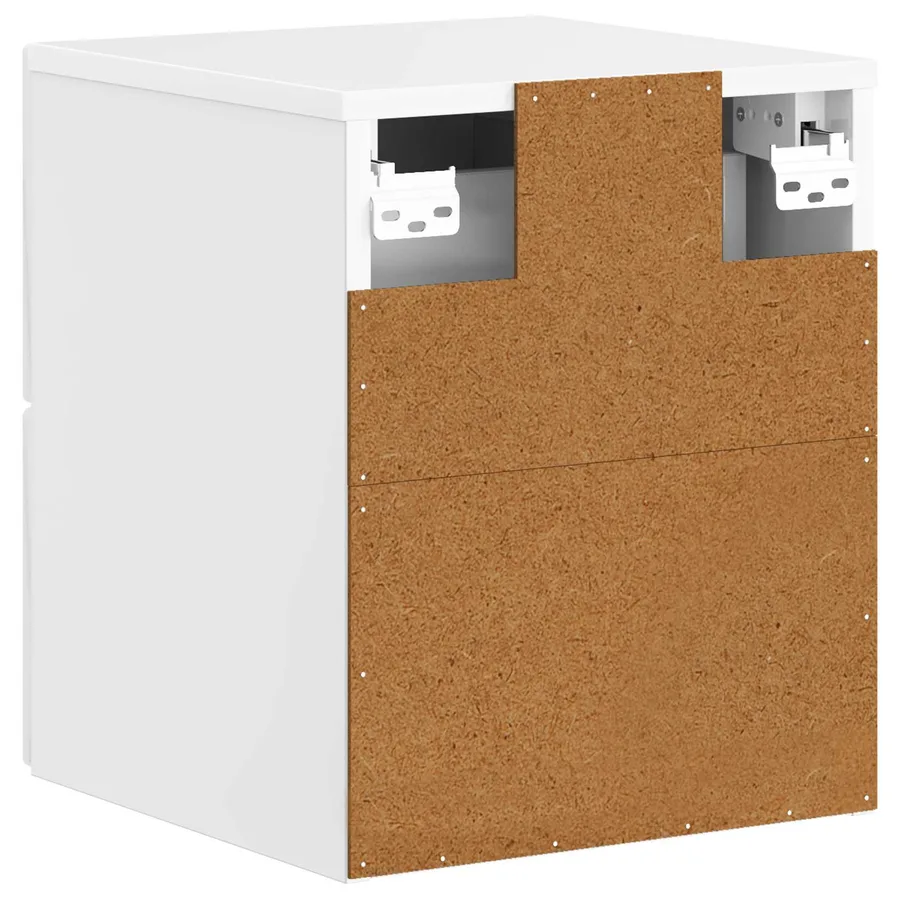 Cabinet de chevet mural 2 pcs Blanc brillant 34,5 x 33 x 40 cm - 9