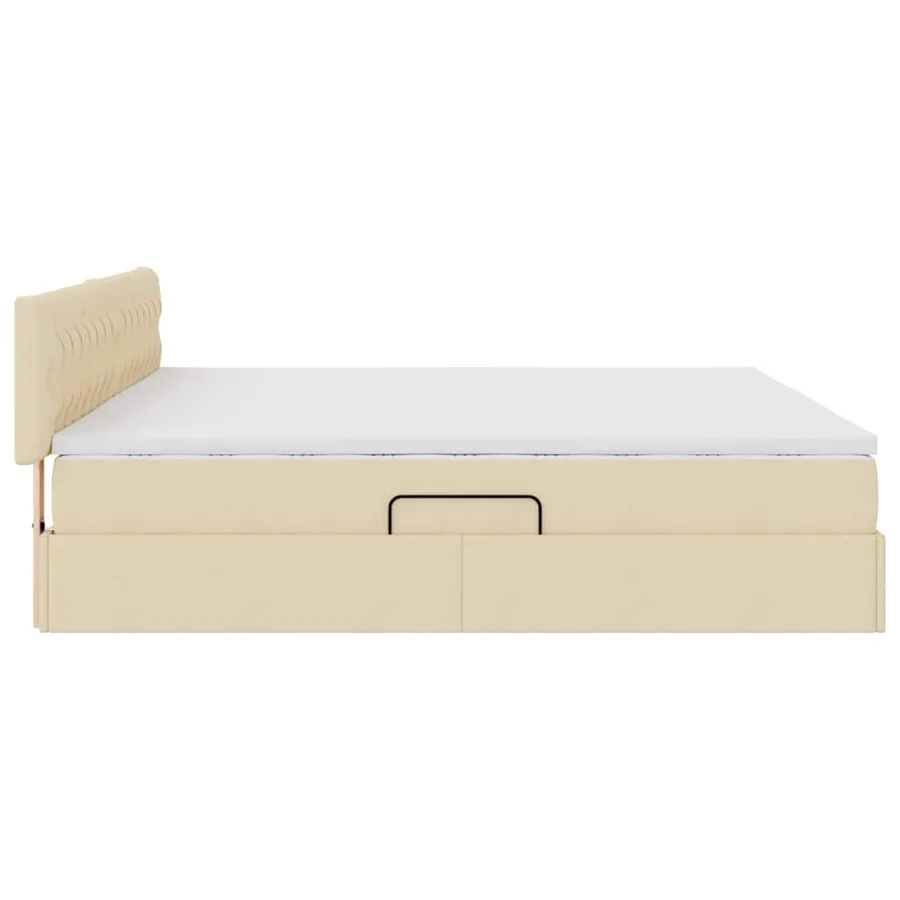 Lit avec rangement et matelas Crème 200 x 200 cm - 10