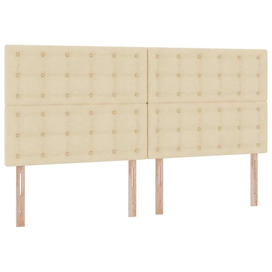 Lit avec rangement et matelas Crème 200 x 200 cm tissu - 9