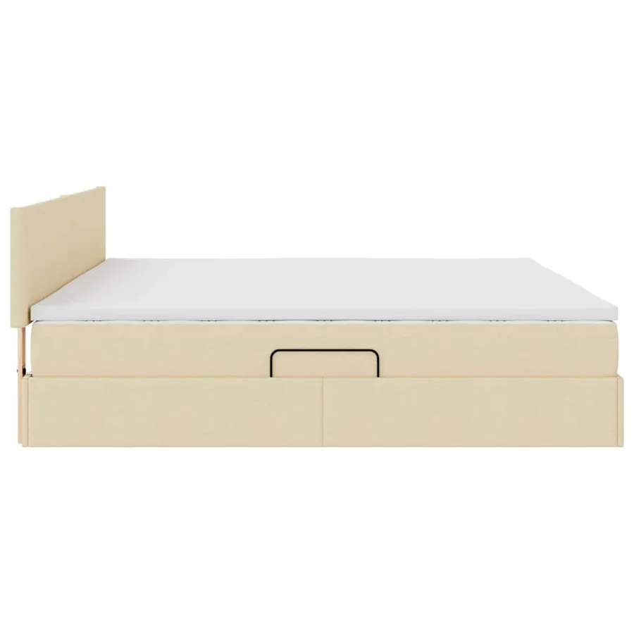 Lit avec rangement et matelas Crème 200 x 200 cm - 10