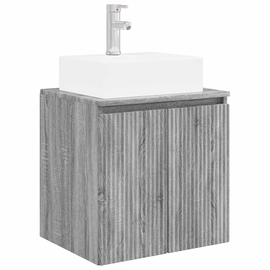 Ensemble d'armoire de salle de bain 5 pcs Sonoma gris - 5