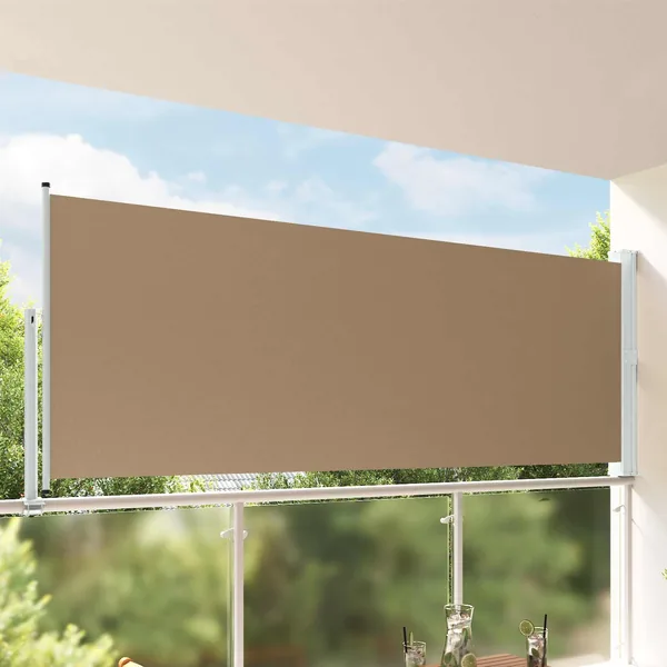 Auvent latéral 160 x 300 cm 100% polyester fer acier