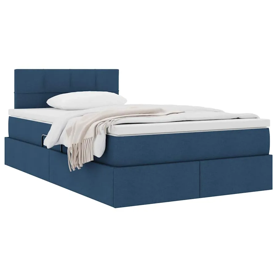 Lit avec rangement et matelas avec matelas Bleu 120 x 190 cm - 3