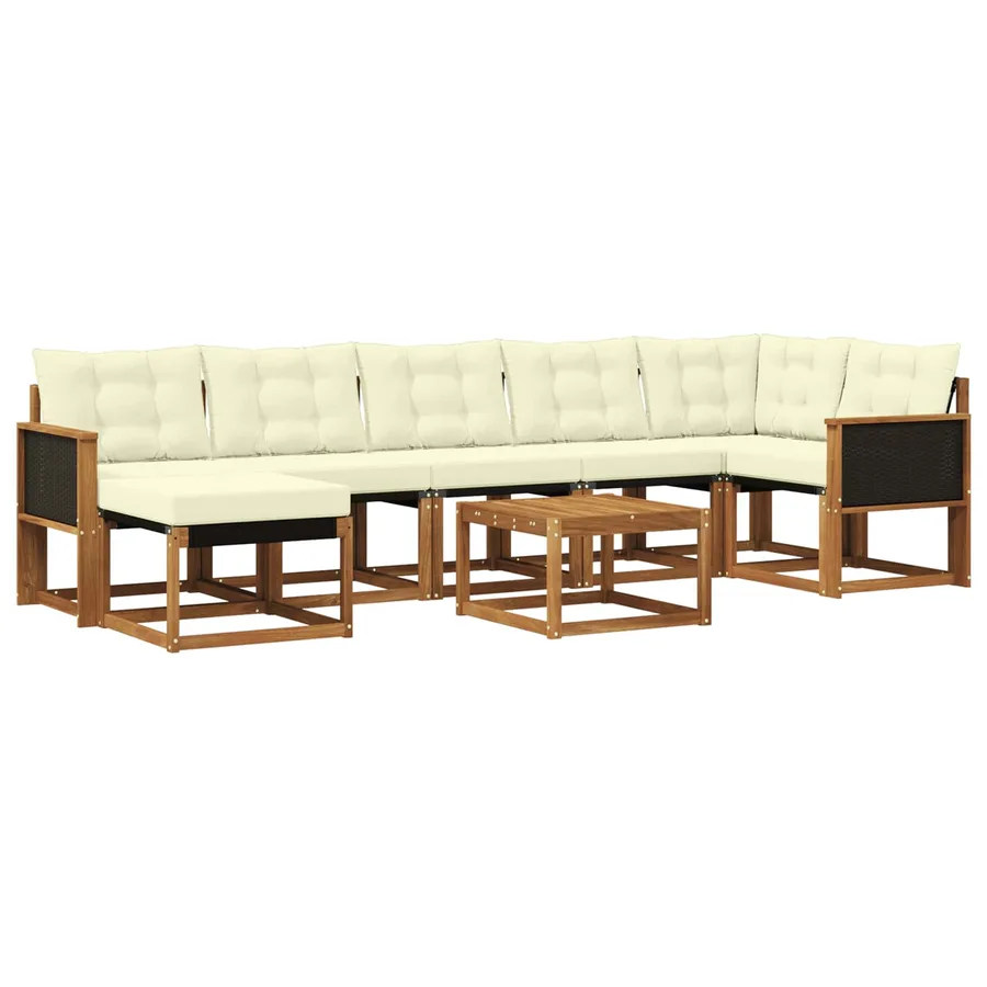 Ensemble de canapés d'extérieur 8 pcs Naturel et Crème - 2