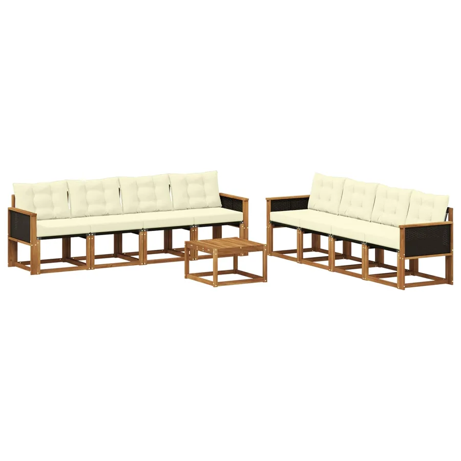 Ensemble de canapés d'extérieur 9 pcs Naturel et Crème - 2