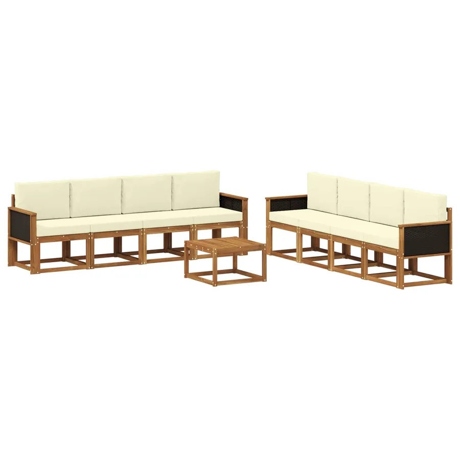 Ensemble de canapés d'extérieur 7 pcs Naturel et Crème - 2