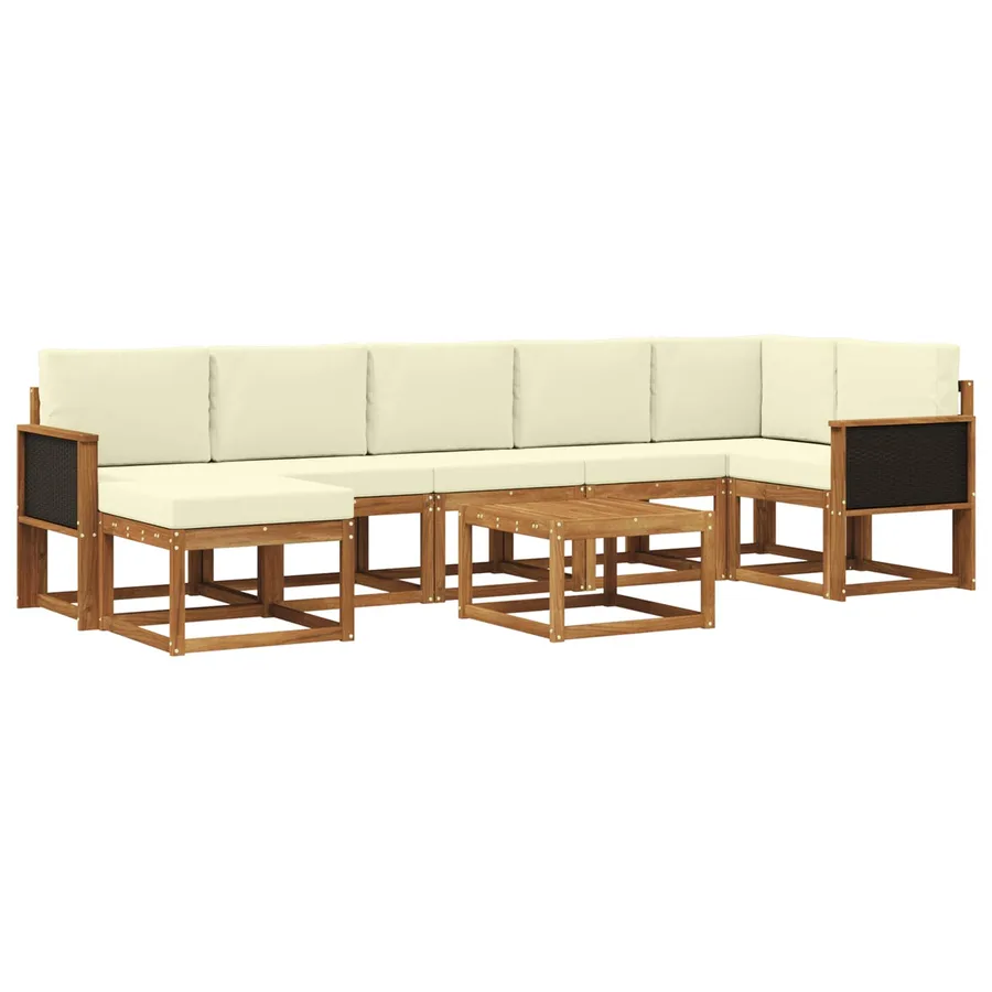 Ensemble de canapés d'extérieur 8 pcs Naturel et Crème - 2
