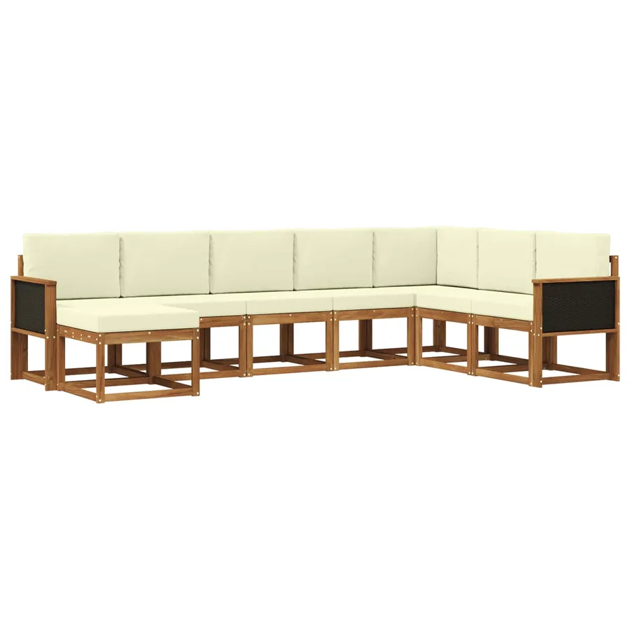 Ensemble de canapés d'extérieur 8 pcs Naturel et Crème - 2