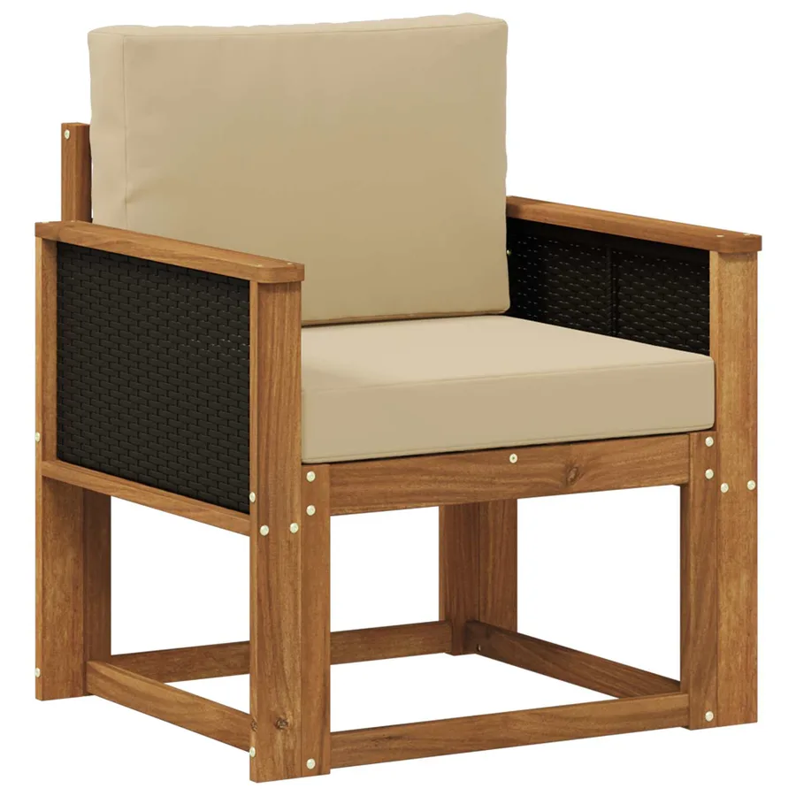 Sofa de milieu extérieur Bois d'Acacia Massif Naturel - 2