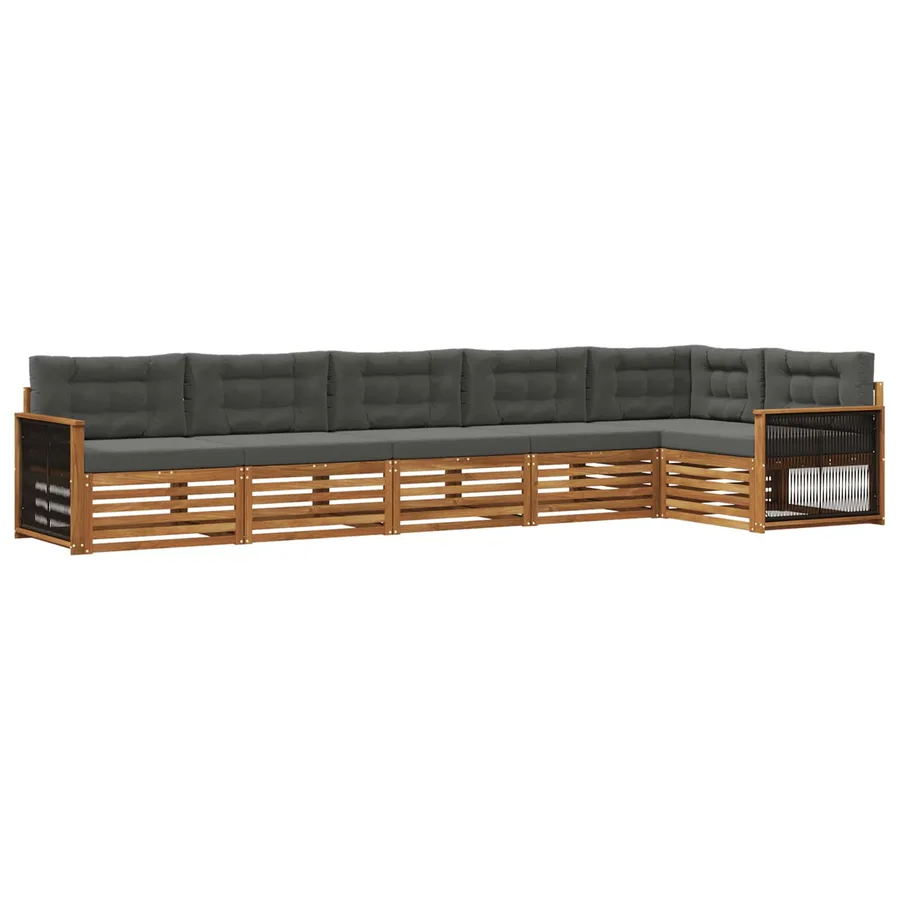 Ensemble de canapés d'extérieur 6 pcs Naturel et Anthracite - 2