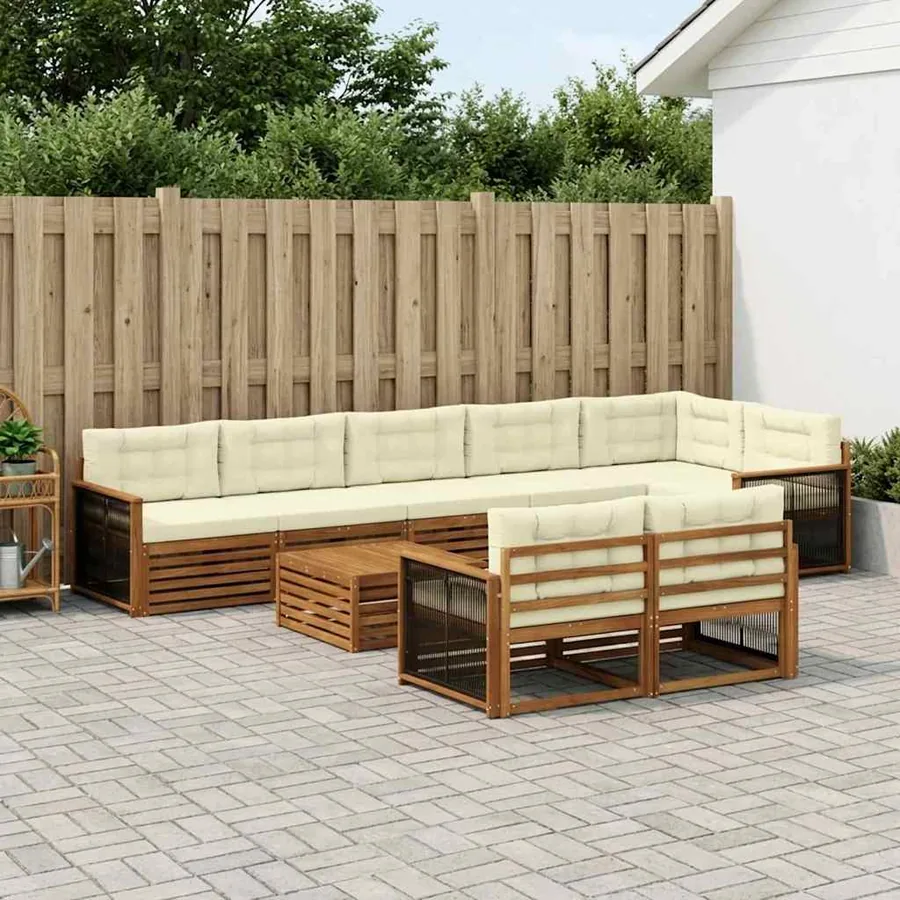 Ensemble de canapés d'extérieur avec coussin 9 pcs