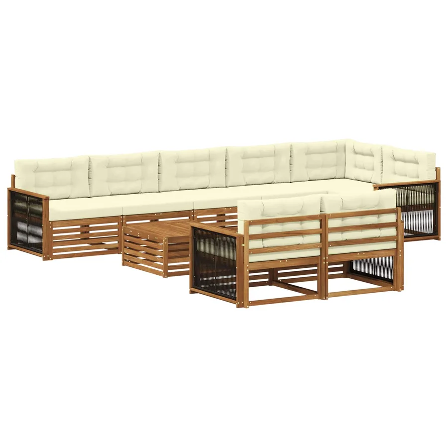 Ensemble de canapés d'extérieur avec coussin 9 pcs - 2