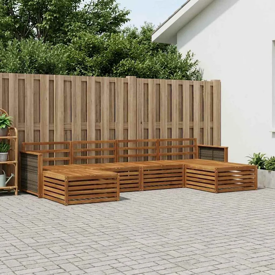 Ensembles de canapés 6 pcs Bois d'Acacia Massif