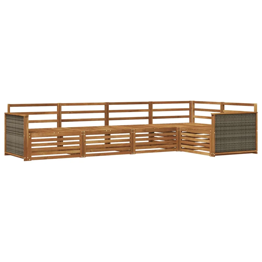 Ensemble de canapés d'extérieur 5 pcs Naturel - 2