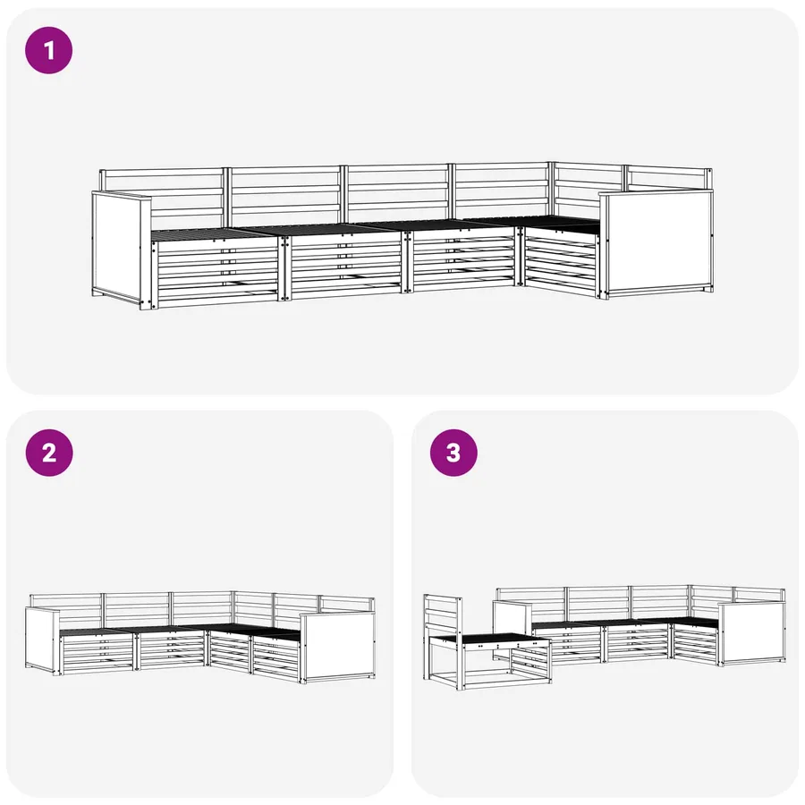 Ensemble de canapés d'extérieur 5 pcs Naturel - 6