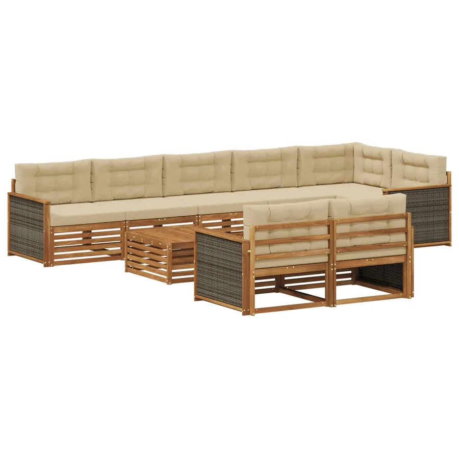 Ensemble de canapés d'extérieur avec coussin 9 pcs - 2