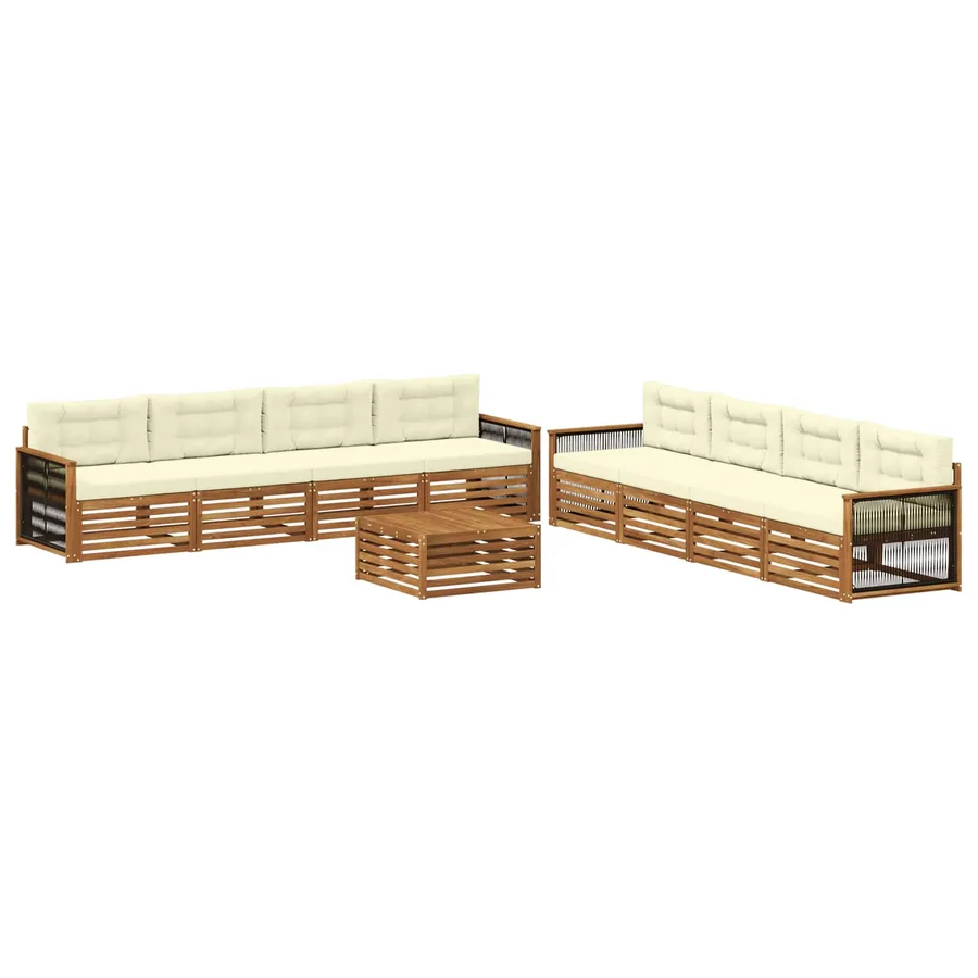 Ensemble de canapés d'extérieur 9 pcs Naturel et Crème - 2