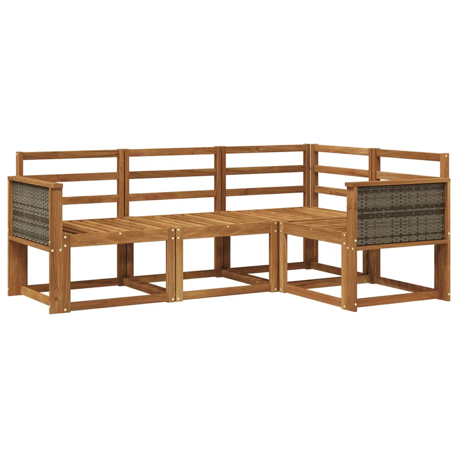 Ensemble de canapés d'extérieur 4 pcs Naturel - 2