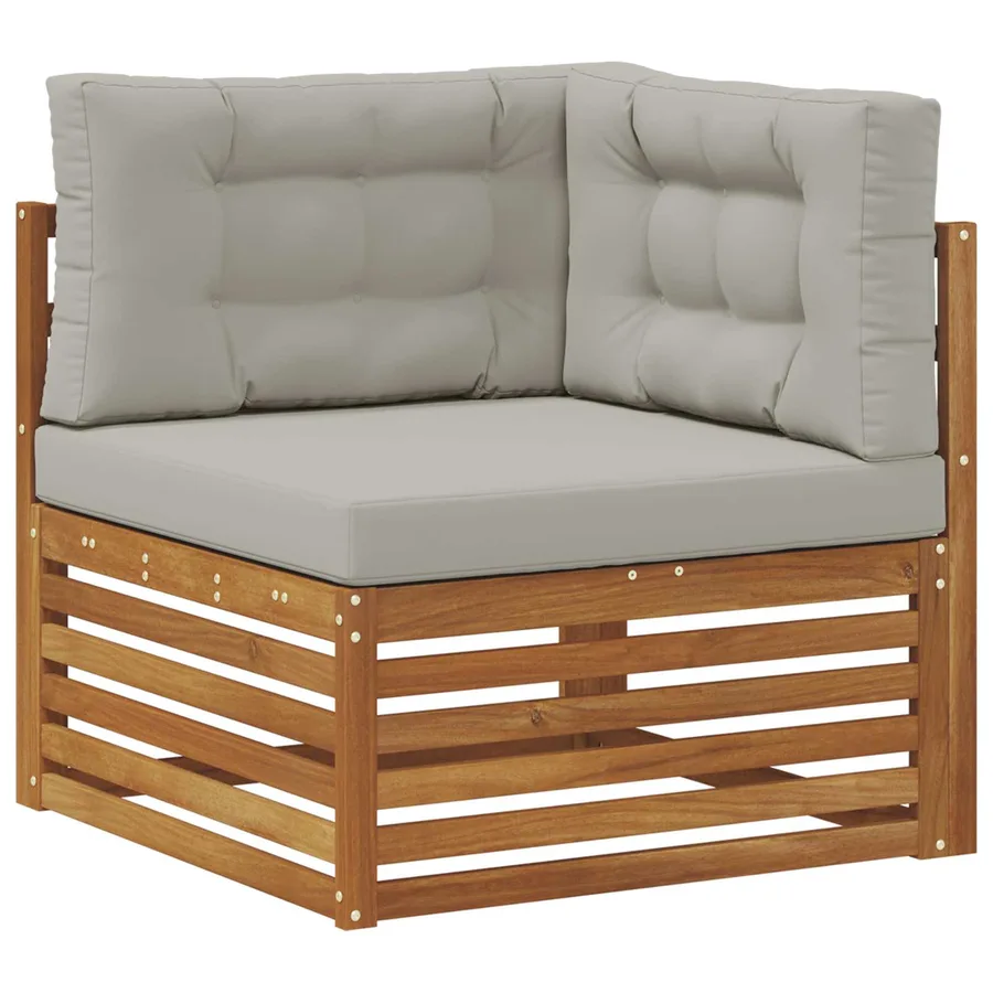 Ensemble de canapés d'extérieur 7 pcs Naturel et gris clair - 4