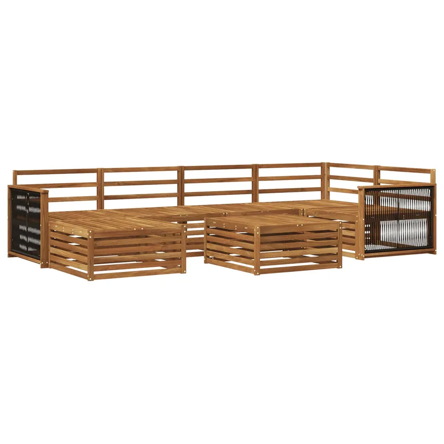 Ensemble de canapés d'extérieur 7 pcs Naturel - 2