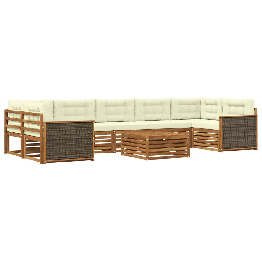 Ensemble de canapés d'extérieur 8 pcs Naturel et Crème - 2