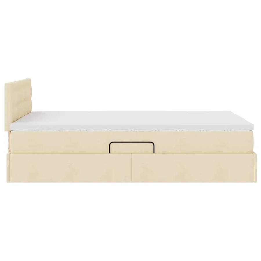 Lit avec rangement et matelas avec matelas Crème 120 x 190 cm - 10