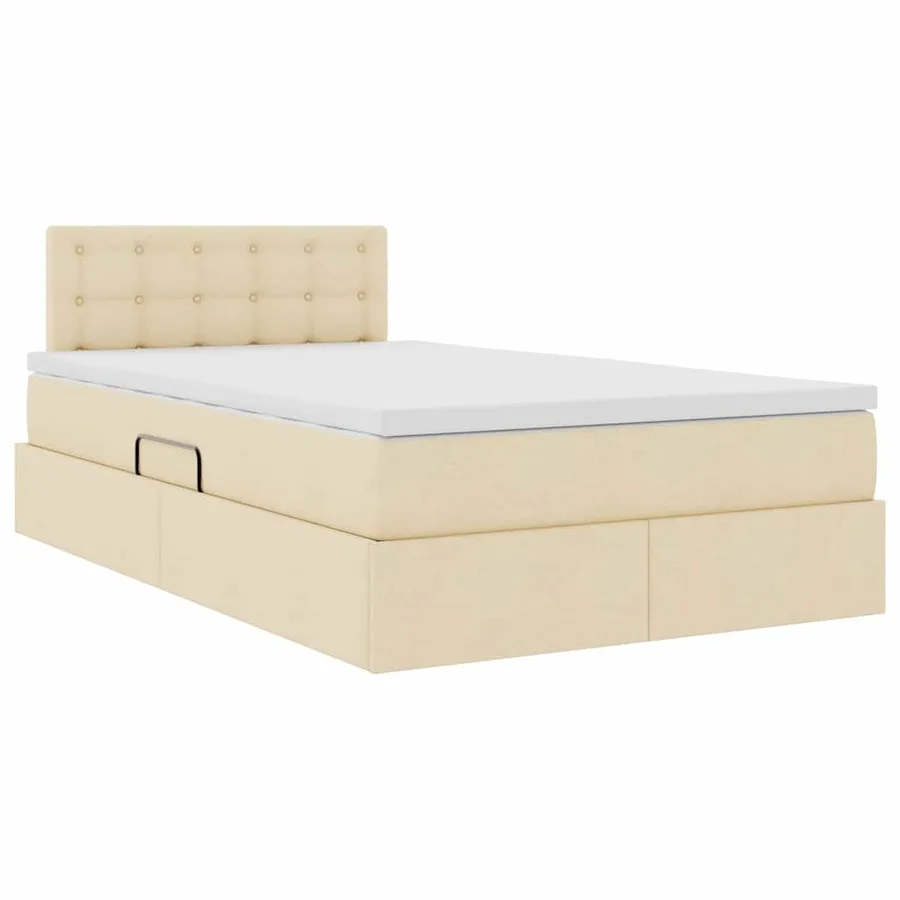 Lit avec rangement et matelas avec matelas Crème 120 x 190 cm - 5
