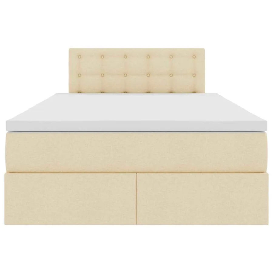 Lit avec rangement et matelas avec matelas Crème 120 x 190 cm - 7