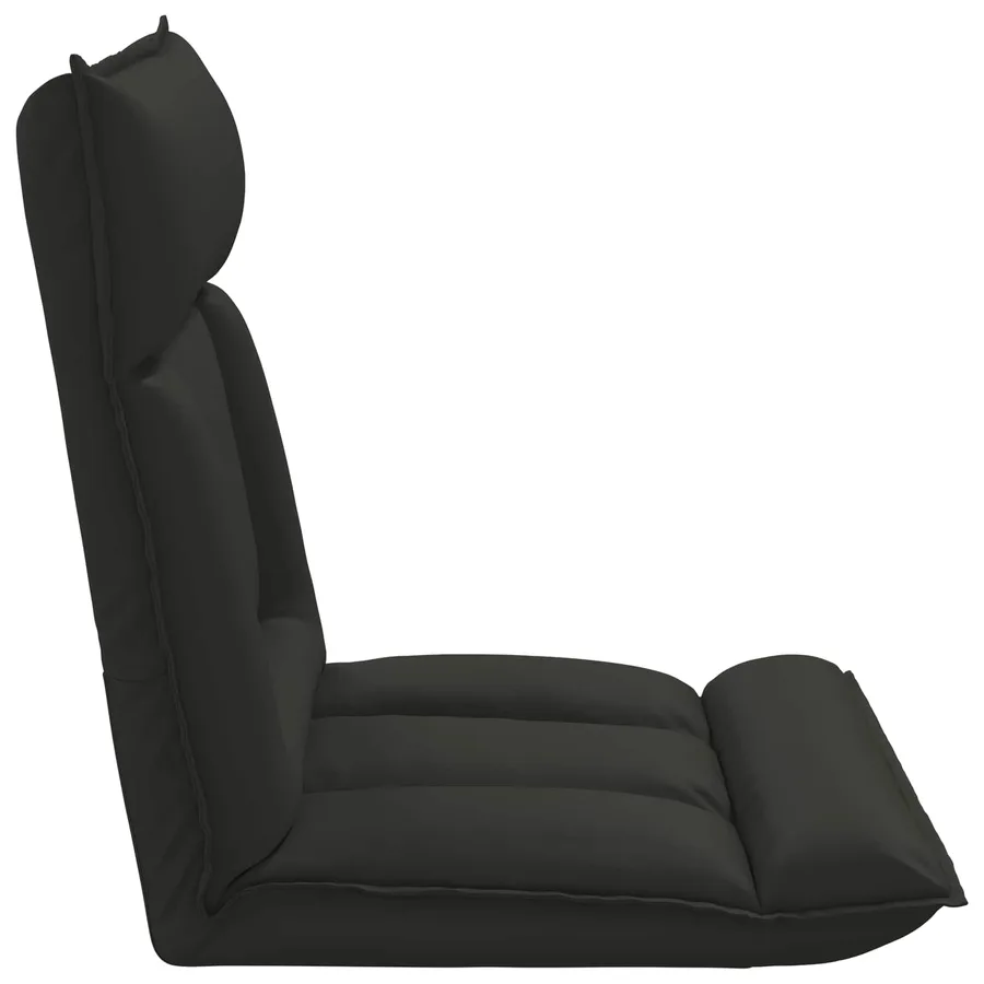 Fauteuil de sol ajustable Noir Simili cuir - 5