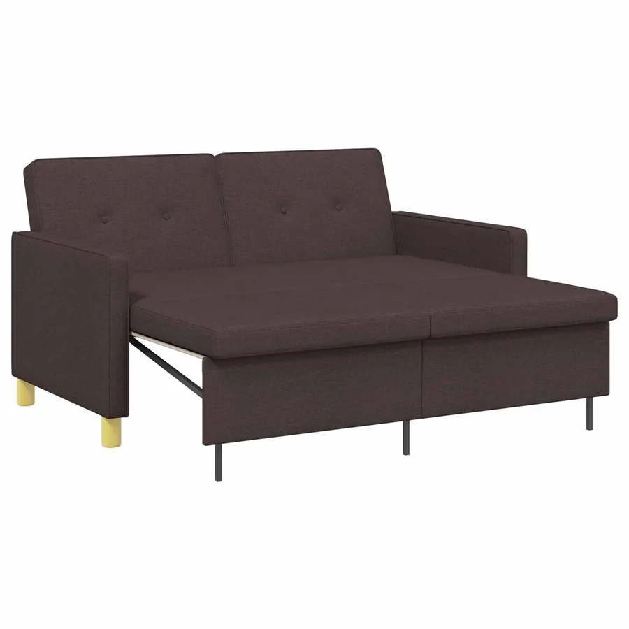 Canapé-lit escamotable Marron foncé Tissu - 2