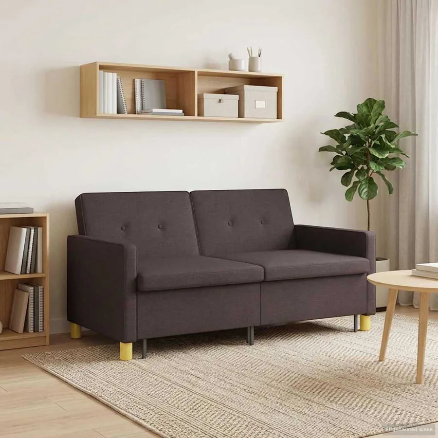 Canapé-lit escamotable Marron foncé Tissu - 4