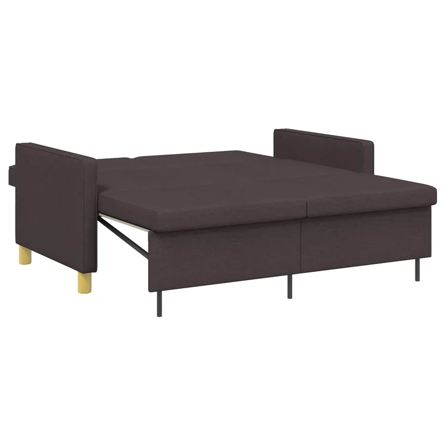 Canapé-lit escamotable Marron foncé Tissu - 6