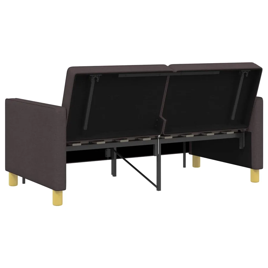 Canapé-lit escamotable Marron foncé Tissu - 9