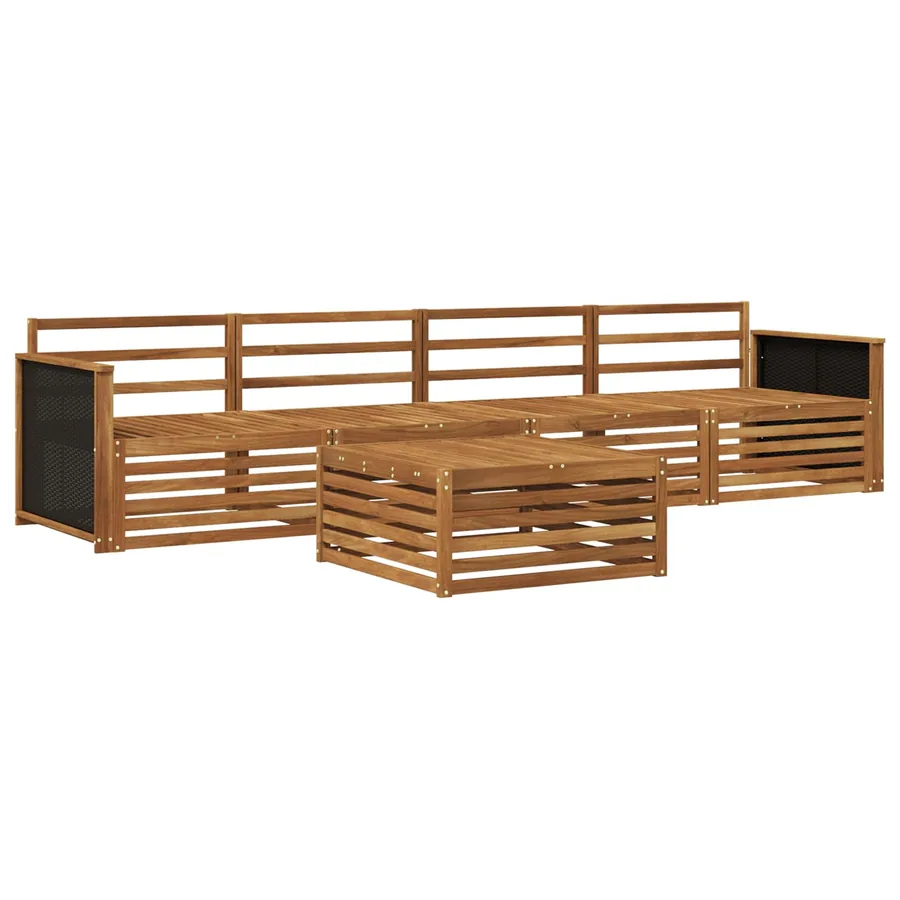 Ensemble de canapés d'extérieur 5 pcs Naturel - 2