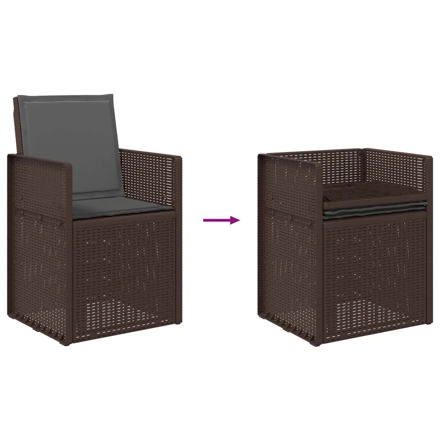 Ensemble de salle à manger pour jardin avec coussin 9 pcs PP - 9